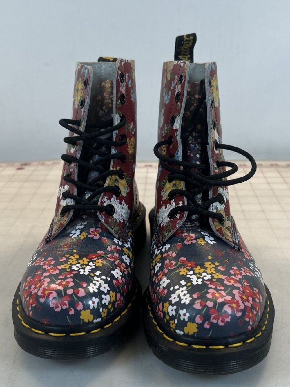 Dr. Martens~ 1460 Pascal Floral Clash~Lace Front Ankle Boots~ Size 7